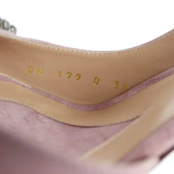 NEW VALENTINO GARAVANI d'Orsay Heeled Rhinestone Suede Sandal - Picture 11 of 14